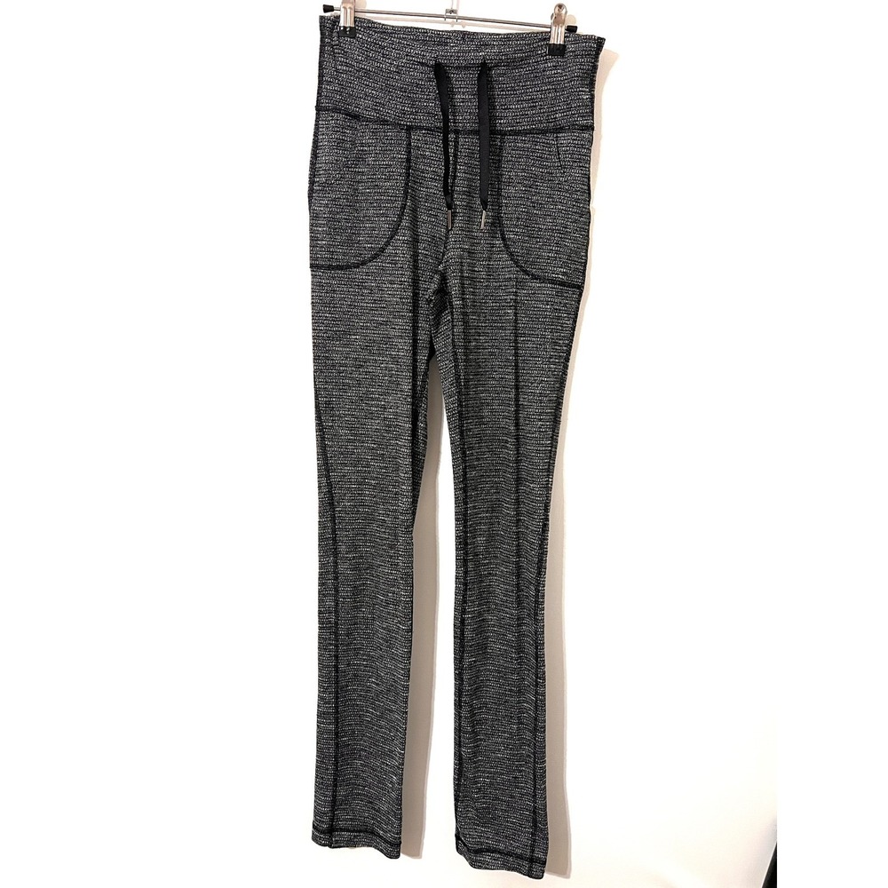 LULULEMON Heathered Gray Straight Leg Pants Excellent Yoga Athletic Lounge 8 - Picture 2 of 6